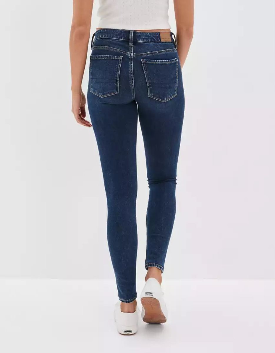 Jean American Eagle AE Dream Low-Rise Jegging Indigo Foncé Femme | BGJ-67433601